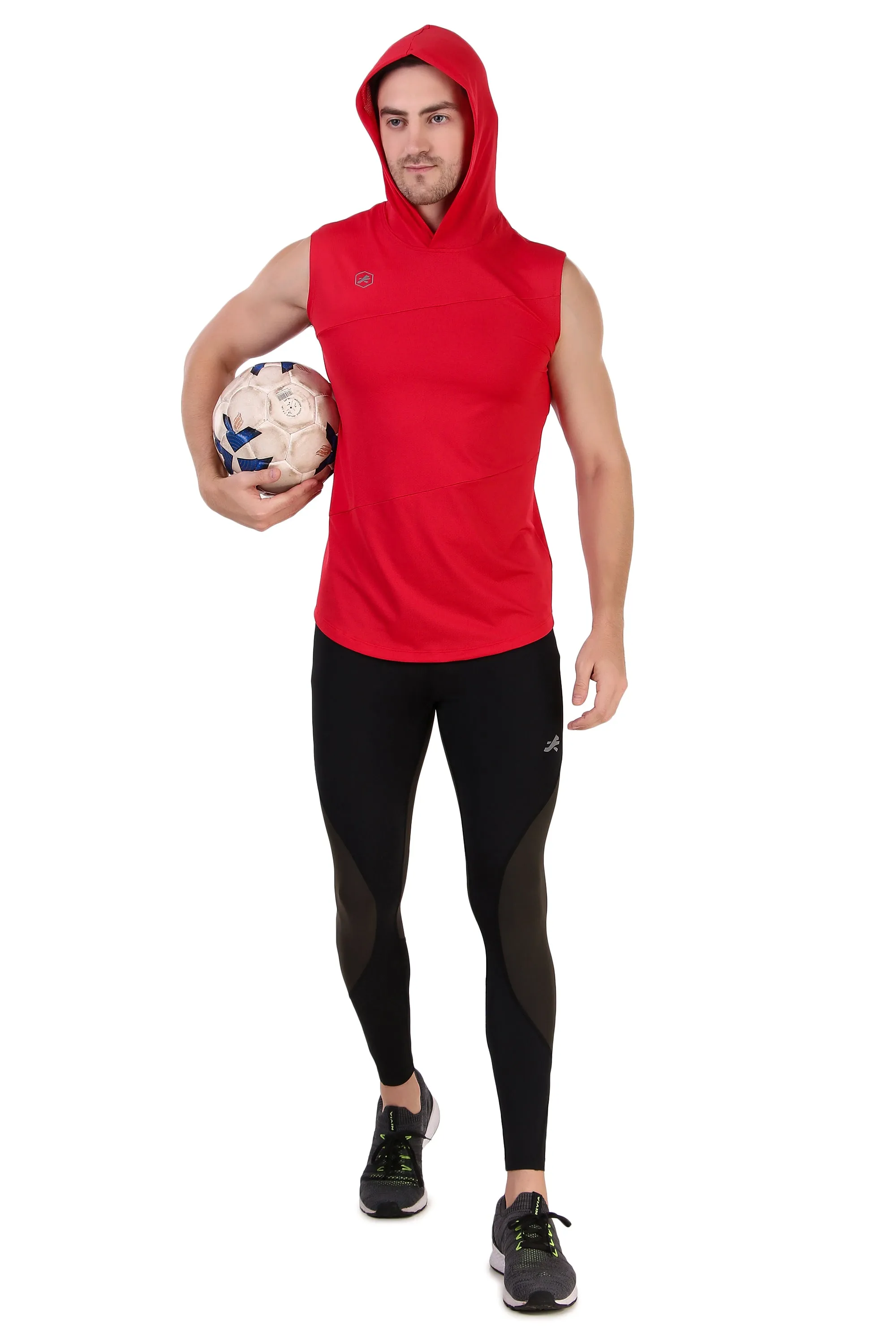 Cutsleeve Gym T-Shirt Hoodie For Men (Red)