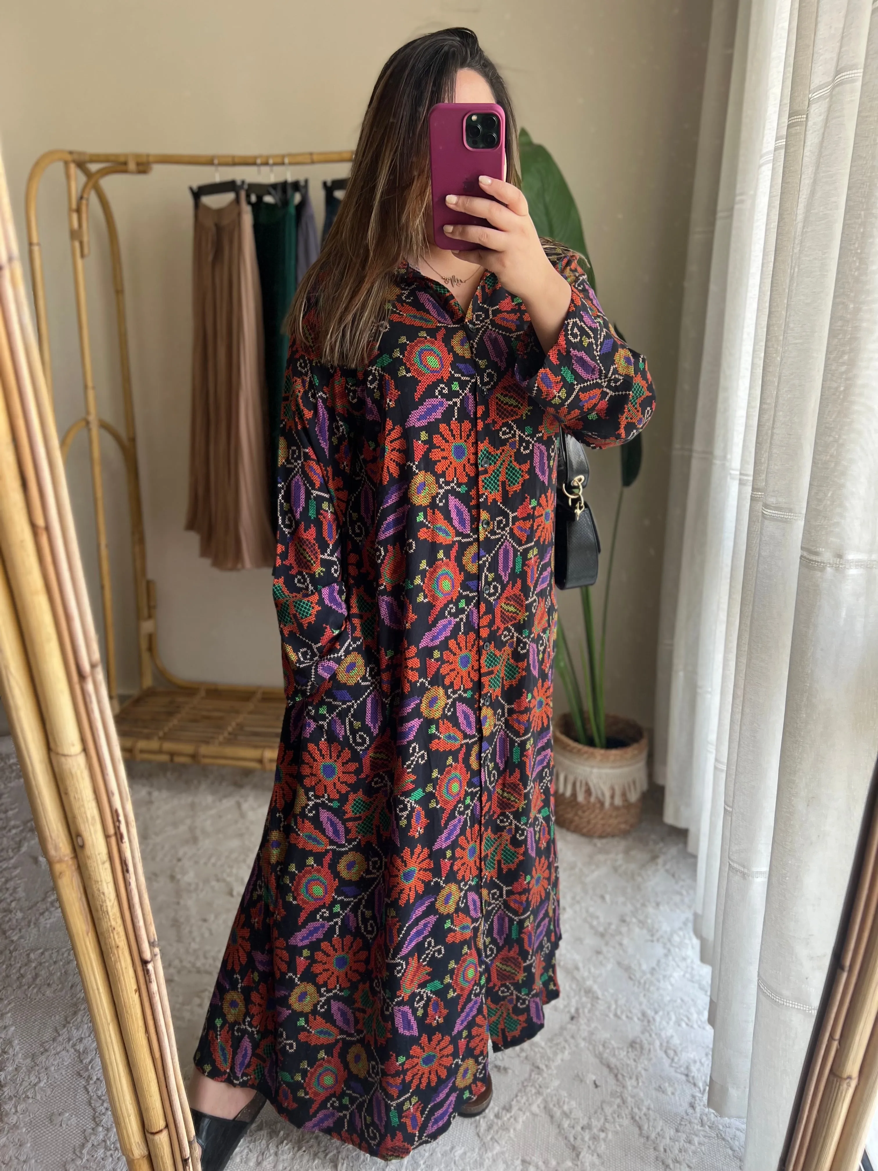 Dark Navy Pixel Shirt Dress
