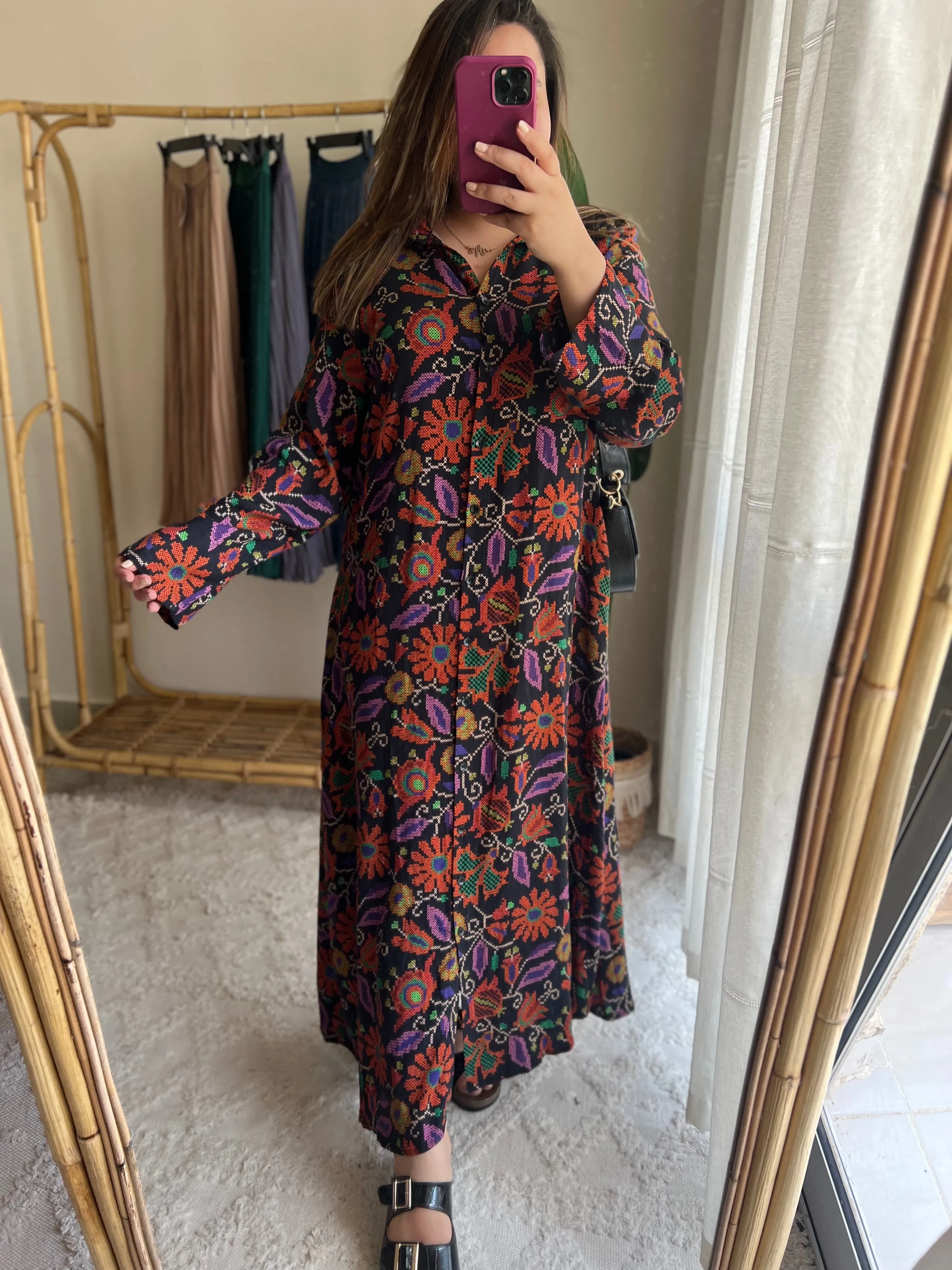 Dark Navy Pixel Shirt Dress