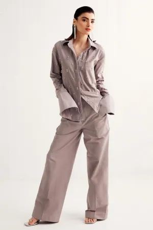 Dolphine Grey Embellished Co-ord Set