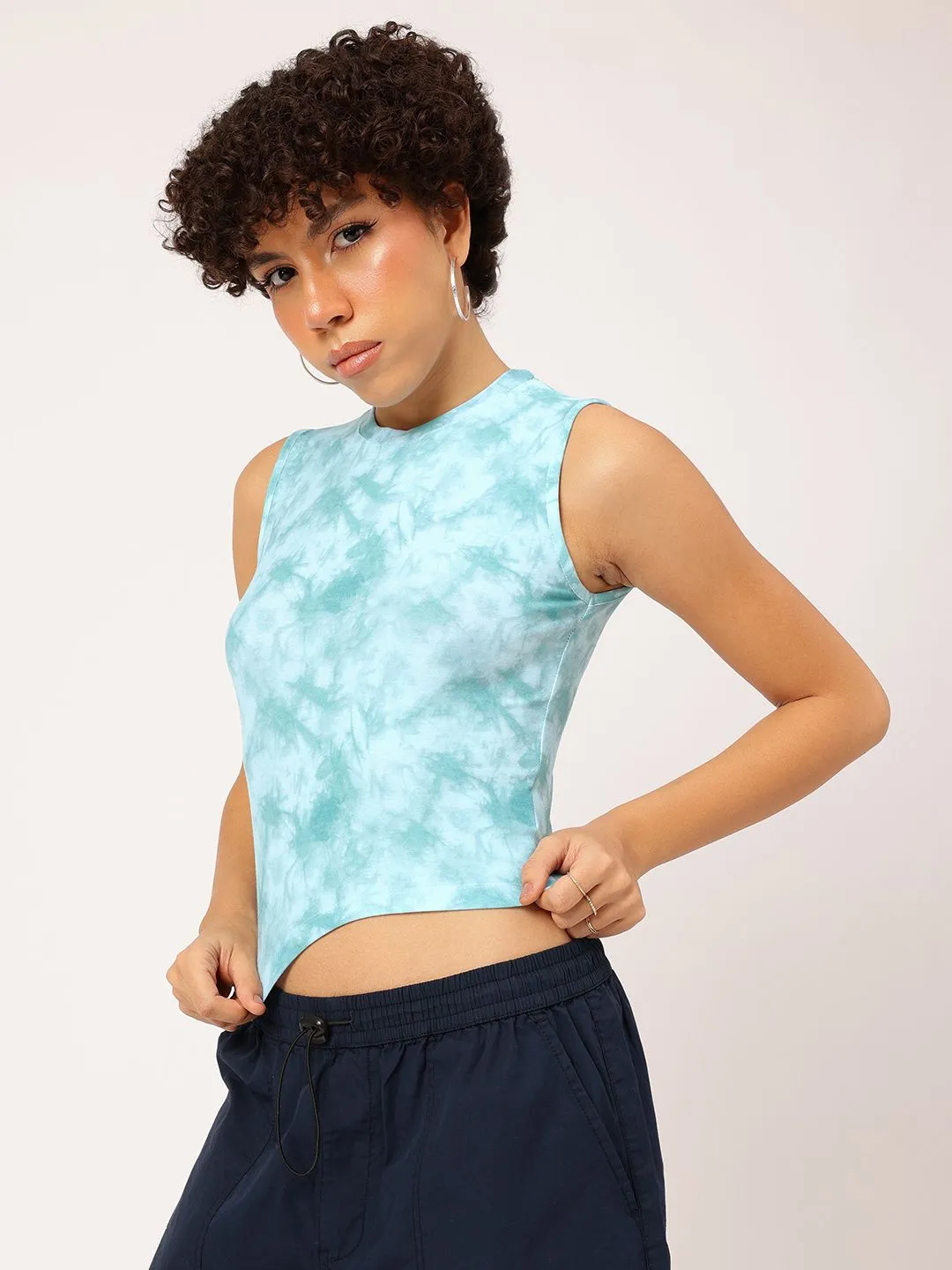DressBerry Dyed Dash Cropped Fitted Top