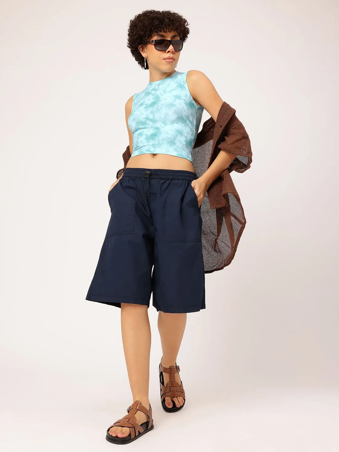 DressBerry Dyed Dash Cropped Fitted Top