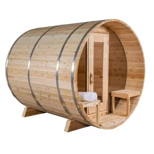 Dundalk CT Tranquility MP Barrel 6 Person Sauna | Wood Burning Heater