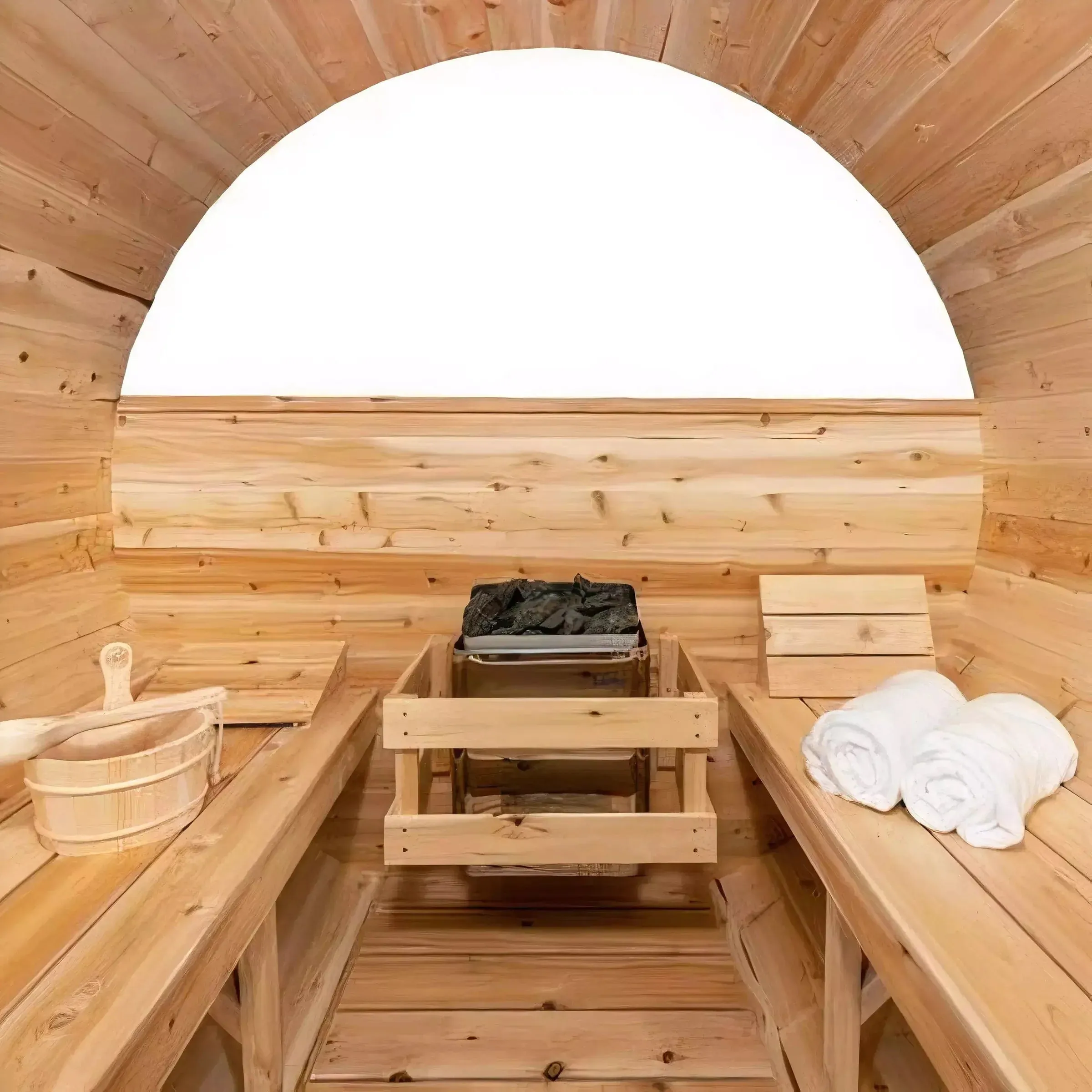 Dundalk CT Tranquility MP Barrel 6 Person Sauna | Wood Burning Heater
