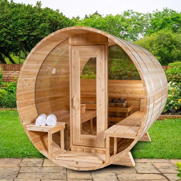 Dundalk CT Tranquility MP Barrel 6 Person Sauna | Wood Burning Heater