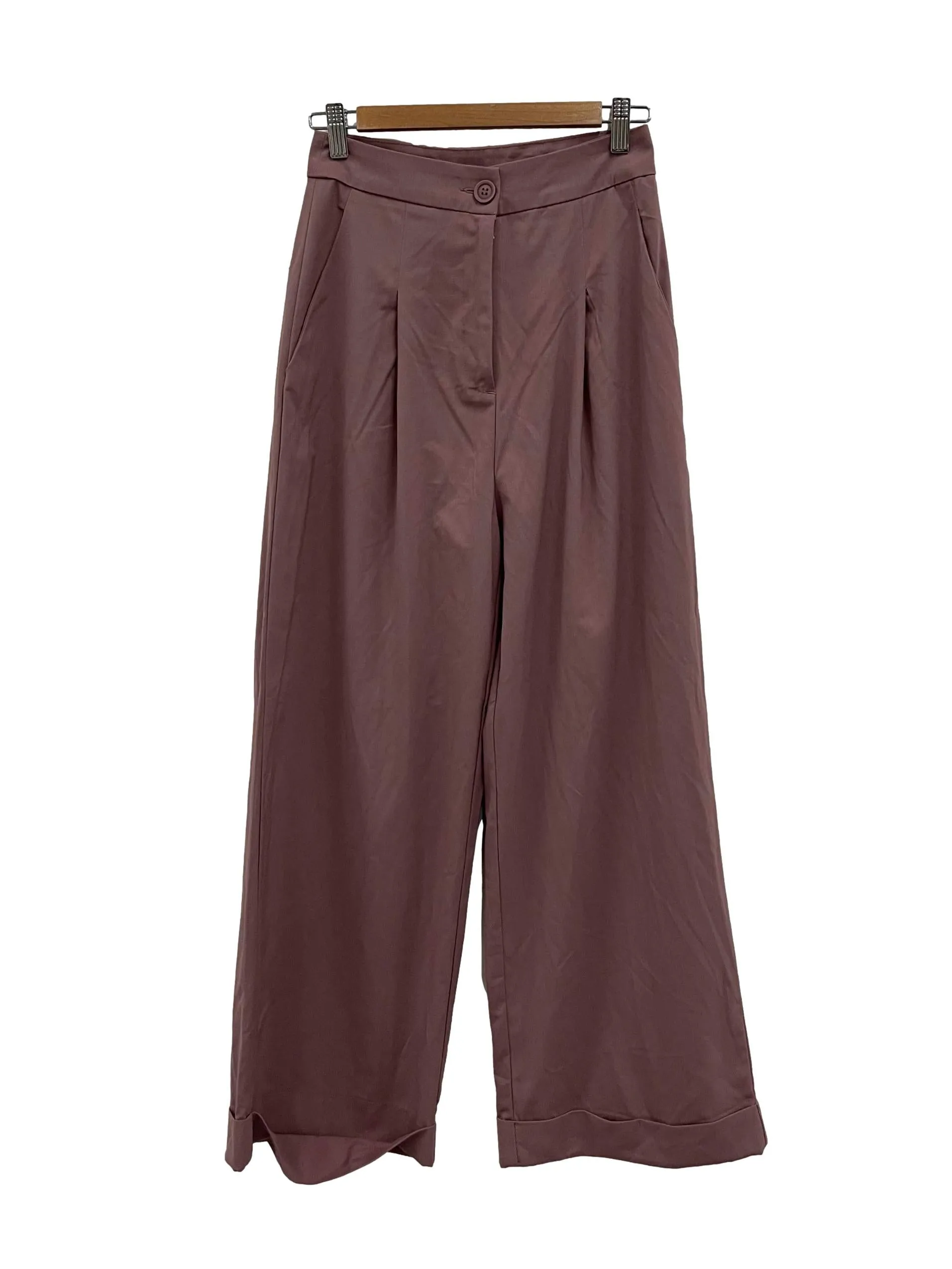 Dusty Pink Button Trousers