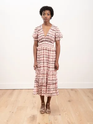 elodie dress - blush tie dye