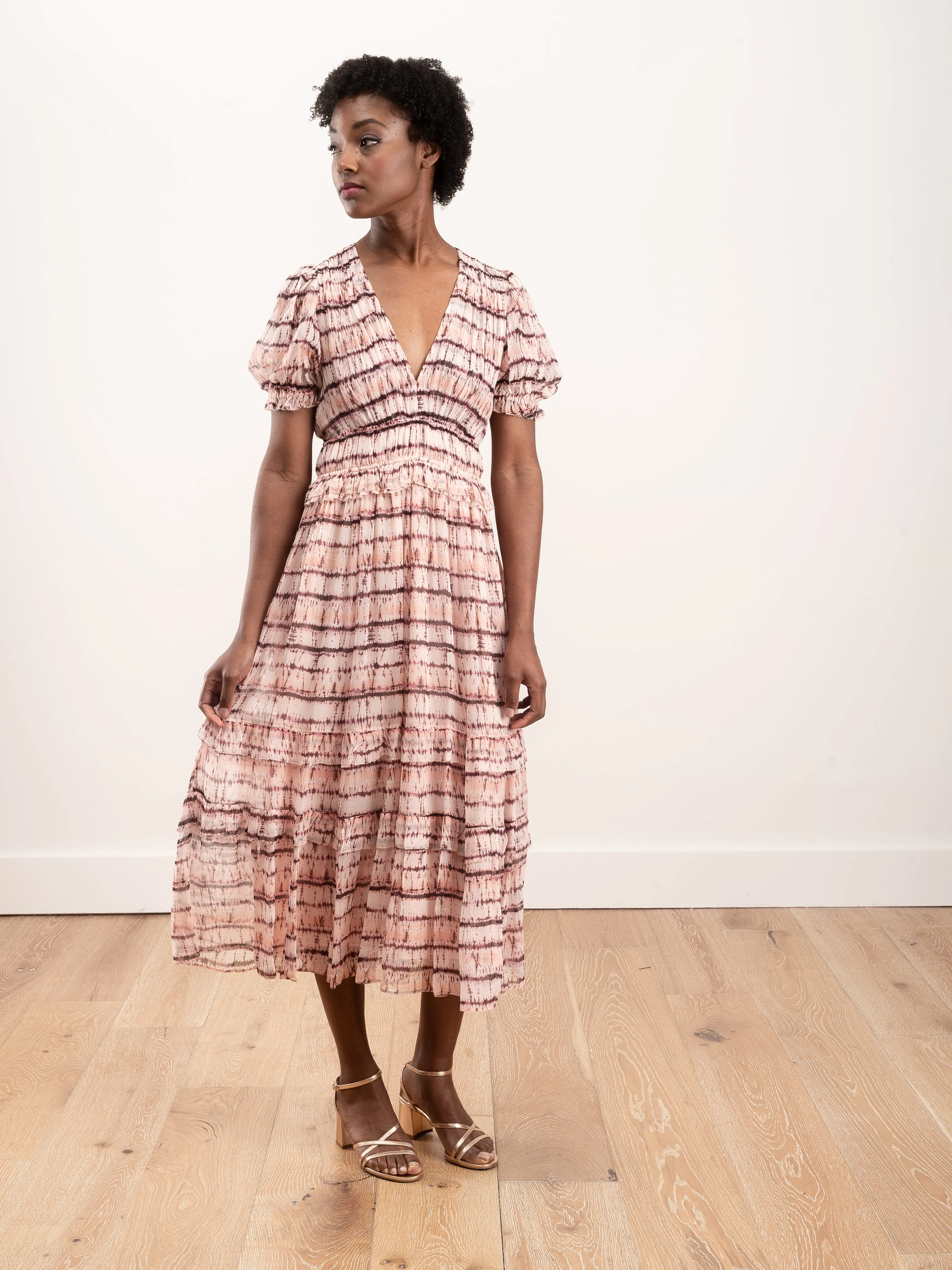 elodie dress - blush tie dye