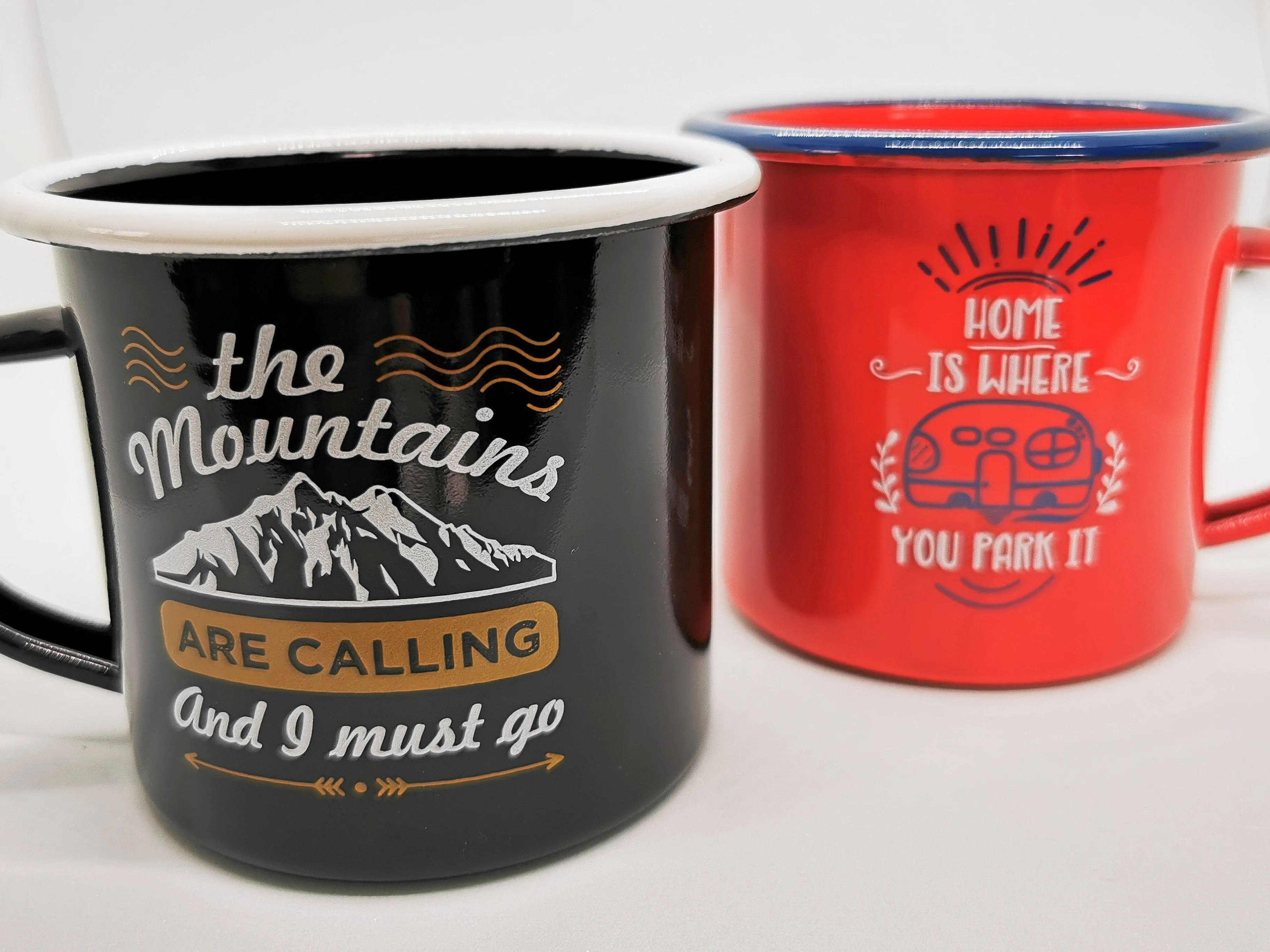Enamel Outdoor Camping Mug Coffee Mug 350ml Red