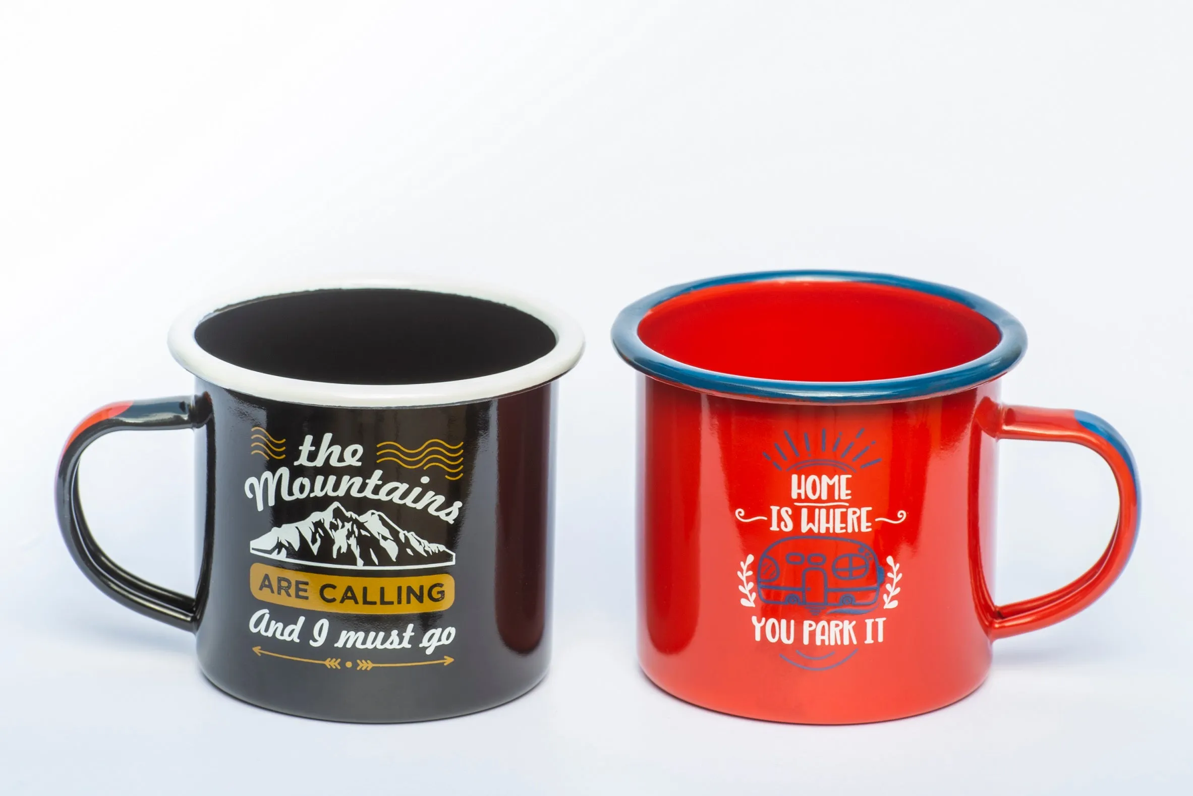 Enamel Outdoor Camping Mug Coffee Mug 350ml Red
