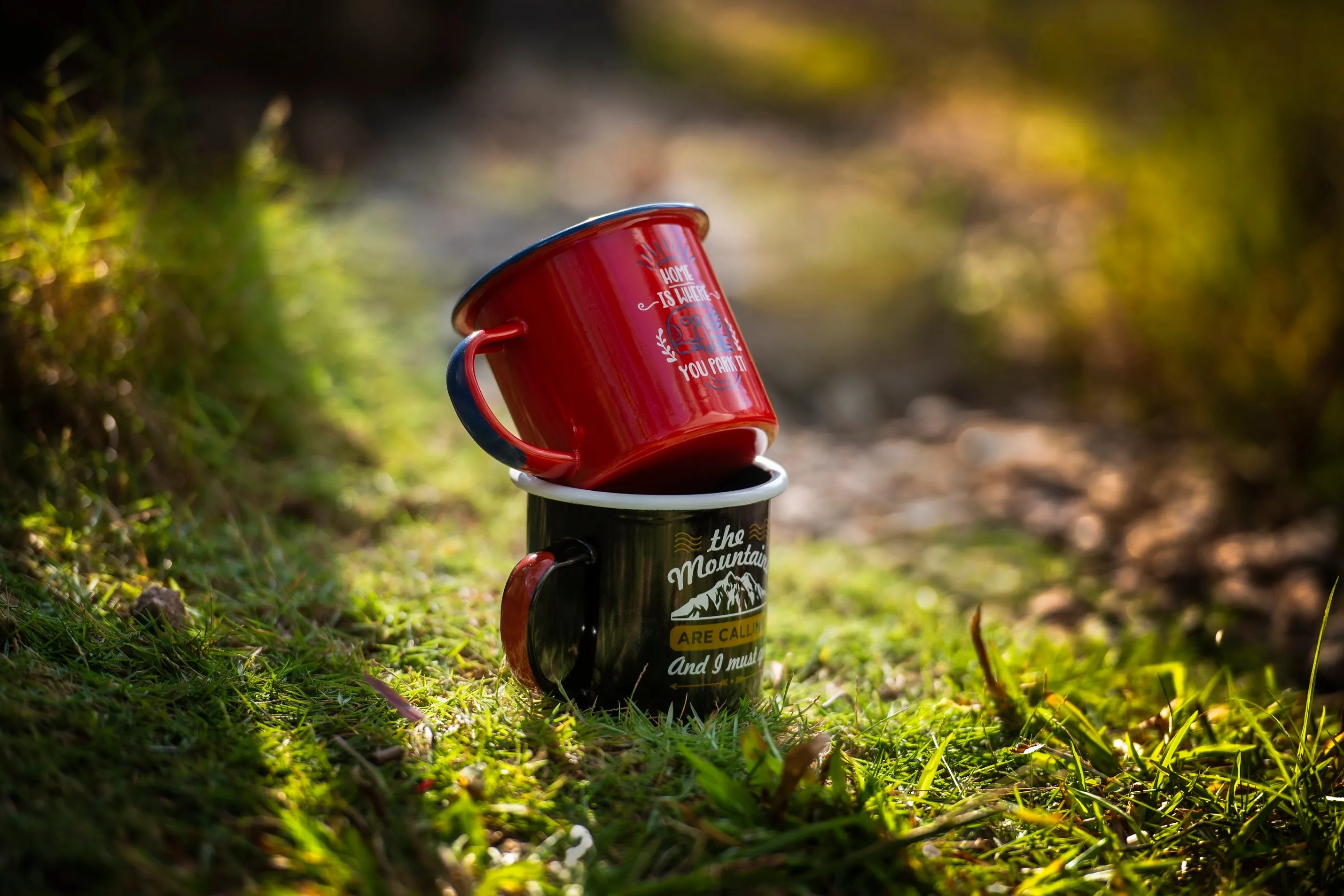 Enamel Outdoor Camping Mug Coffee Mug 350ml Red
