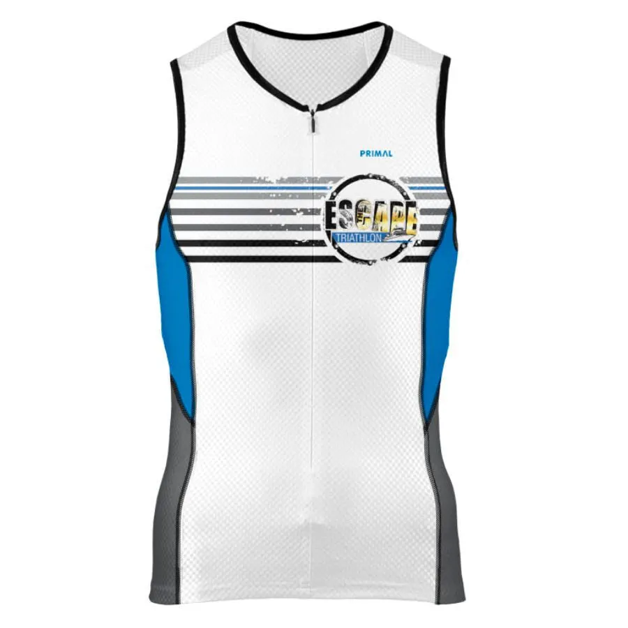 ETC Men's 3/4 Zip Performance Tri-Top -White/Royal