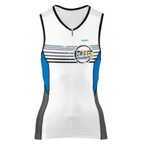 ETC Women's 3/4 Zip Performance Tri-Top -White/Royal