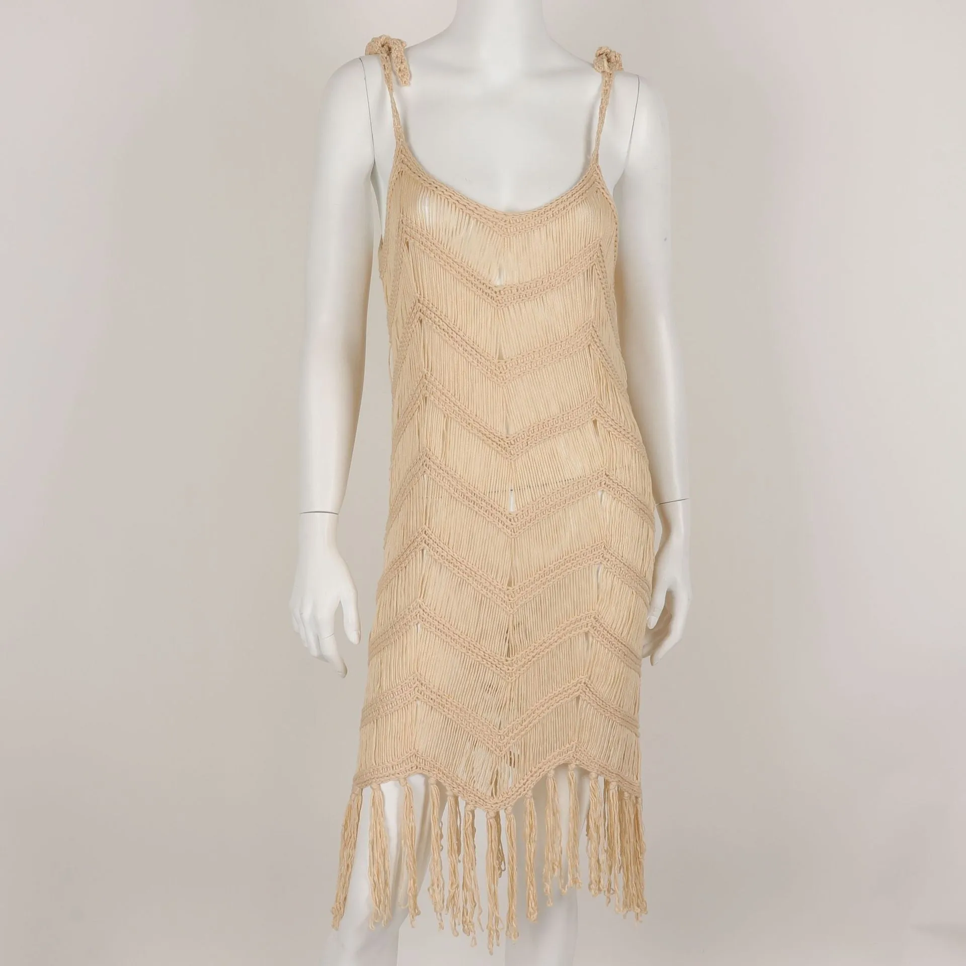 European And American Vintage Knitted Halter Dress