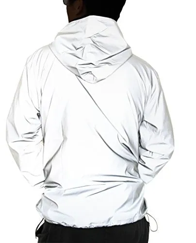 Fangfei Reflective Coat Hooded Windbreaker Fashion Runing Pocket Jacket (L)