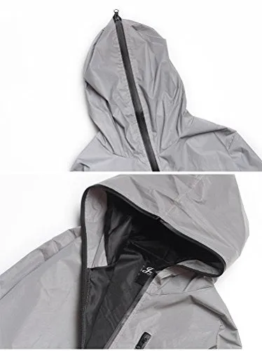 Fangfei Reflective Coat Hooded Windbreaker Fashion Runing Pocket Jacket (L)