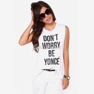 Fashion Summer Women Ladies Female Letter Print Sleeveless T-Shirt T Shirt Casual Tees Tops T-Shirt For Student Girl 41