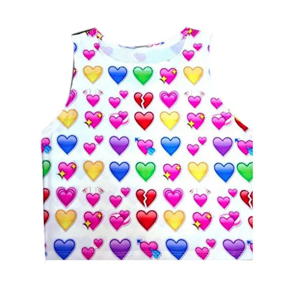 Fashion Women Cartoon Short Halter Top Tank Top Sleeveless Bustier Crop Tops T-Shirt Shirts