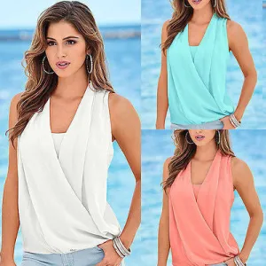 Fashion Women Vest Top Sleeveless Blouse Casual Tops Blouse