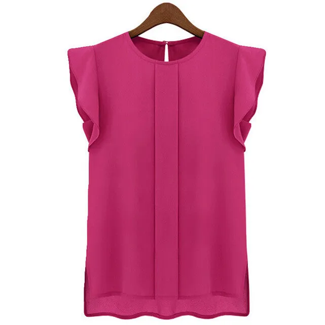 Fashion Women's Casual Loose Sleeveless Chiffon Vest Tank T Shirt Tops S M L XL