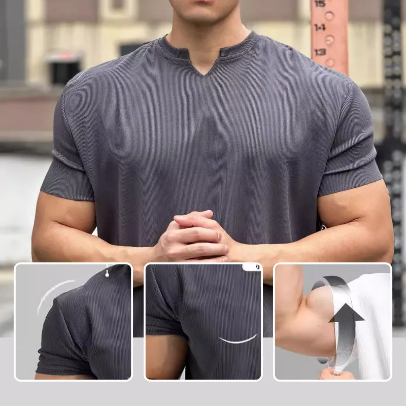 🎁Father's Day Sale 50% OFF⏳Men's V-Neck Short Sleeve Muscle Athletic Workout T-Shirts
