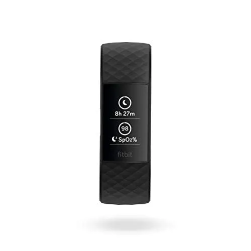 Fitbit Charge 4 Fitness and Activity Tracker with Built-in GPS, Heart Rate, Sleep & Swim Tracking, One Size (S & L Bands Included) (Black)