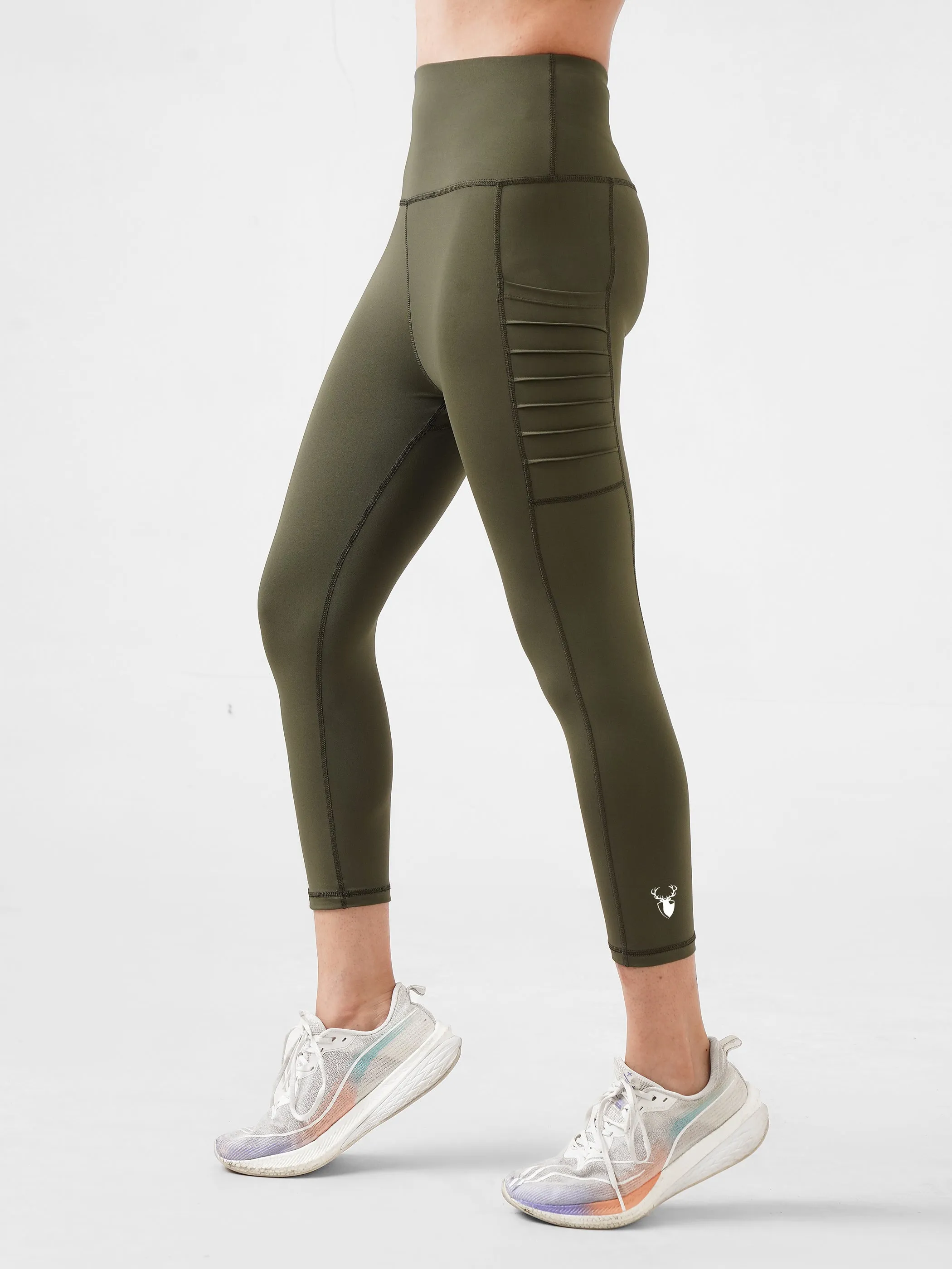 Fitted Dots Active Pair in Olive Green