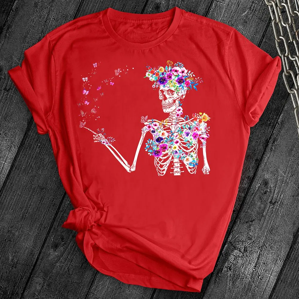Floral Butterflies Skeleton Tee