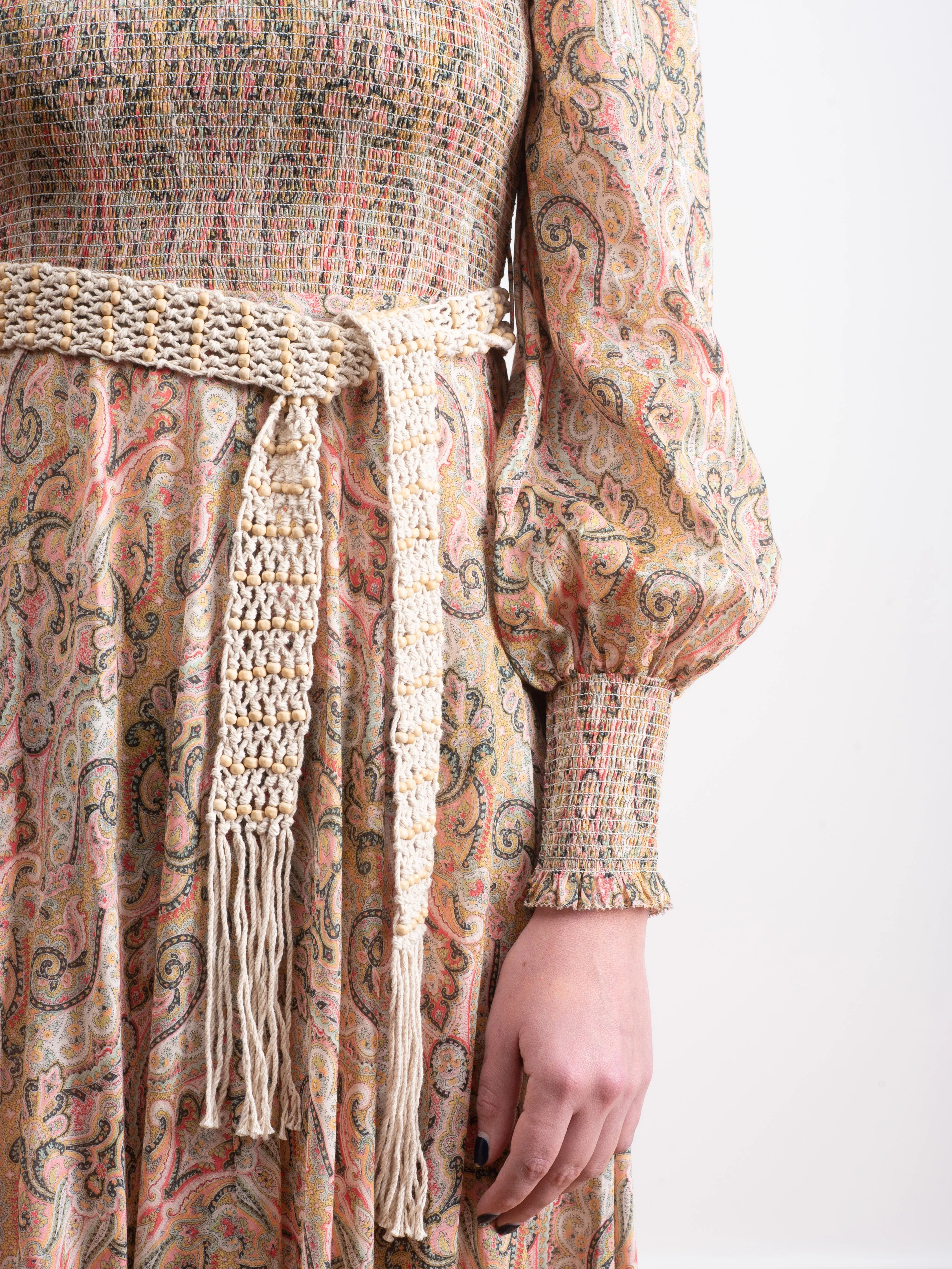freja shirred long dress - jadore paisley