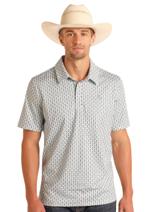 Geo Striped Performance Polo