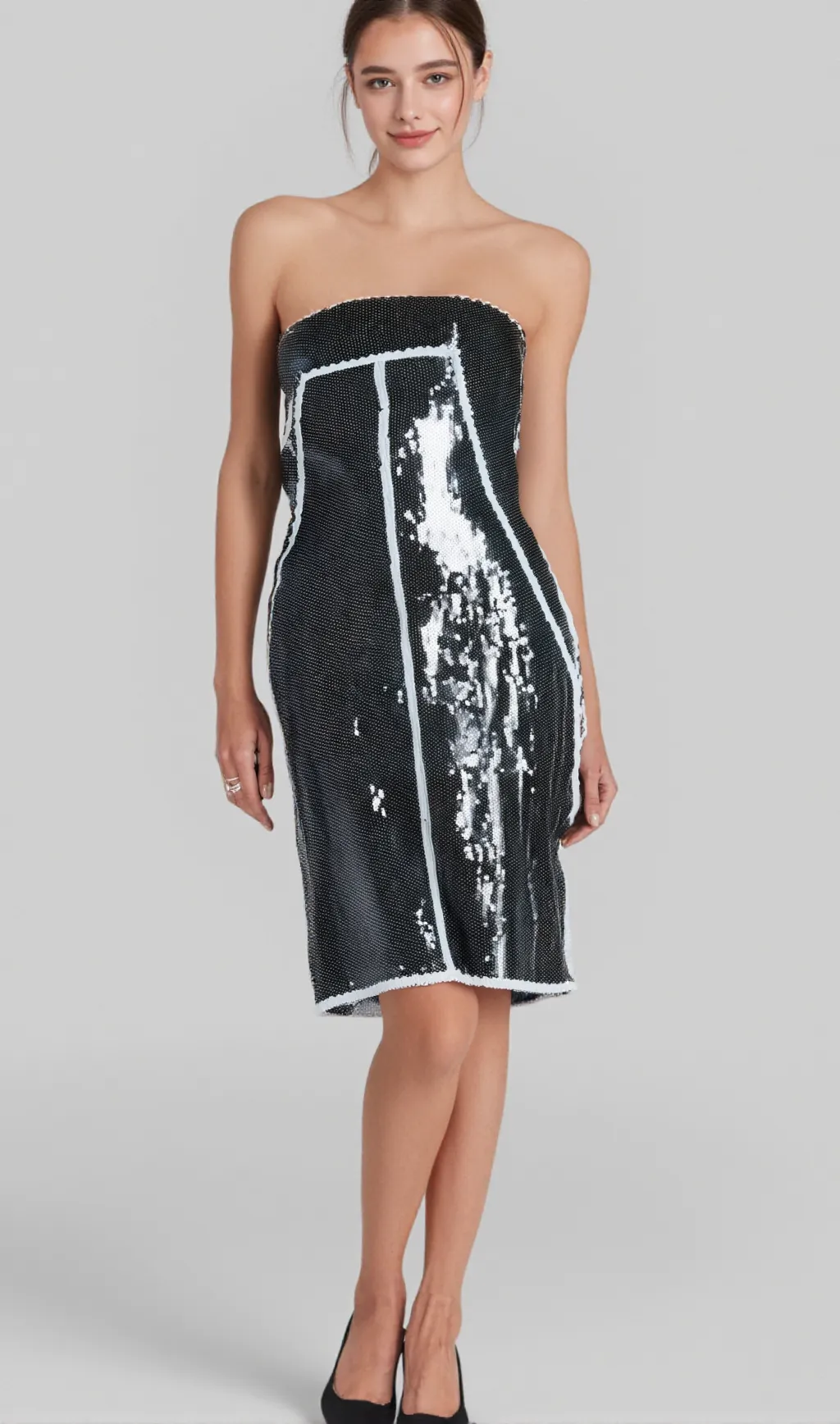 Gisèle sequin-embellished bandeau mini dress