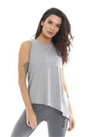 Golds Gym Ladies Angled Vest Grey marl