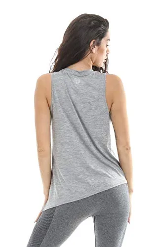 Golds Gym Ladies Angled Vest Grey marl