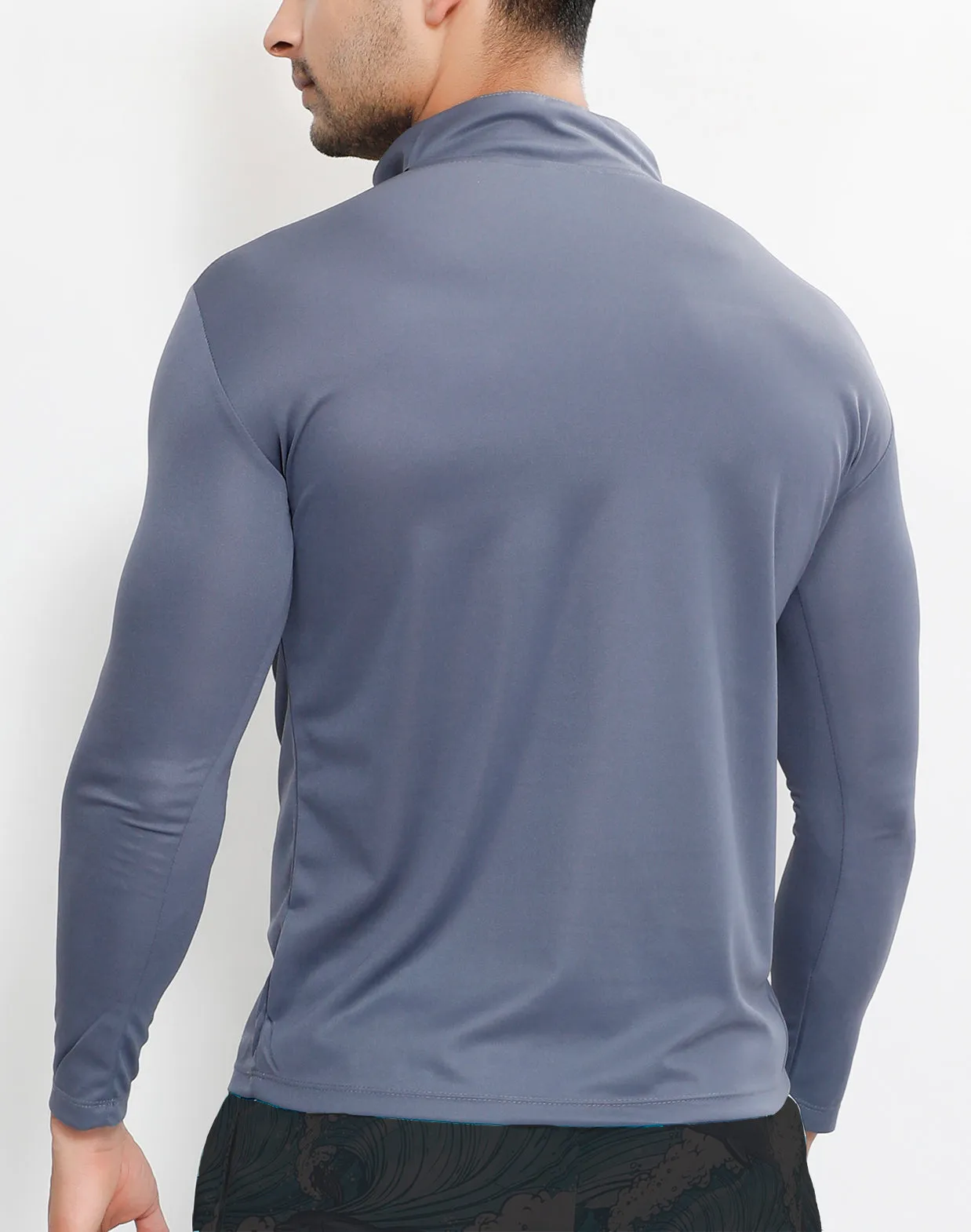 Grey Black Half Zipper