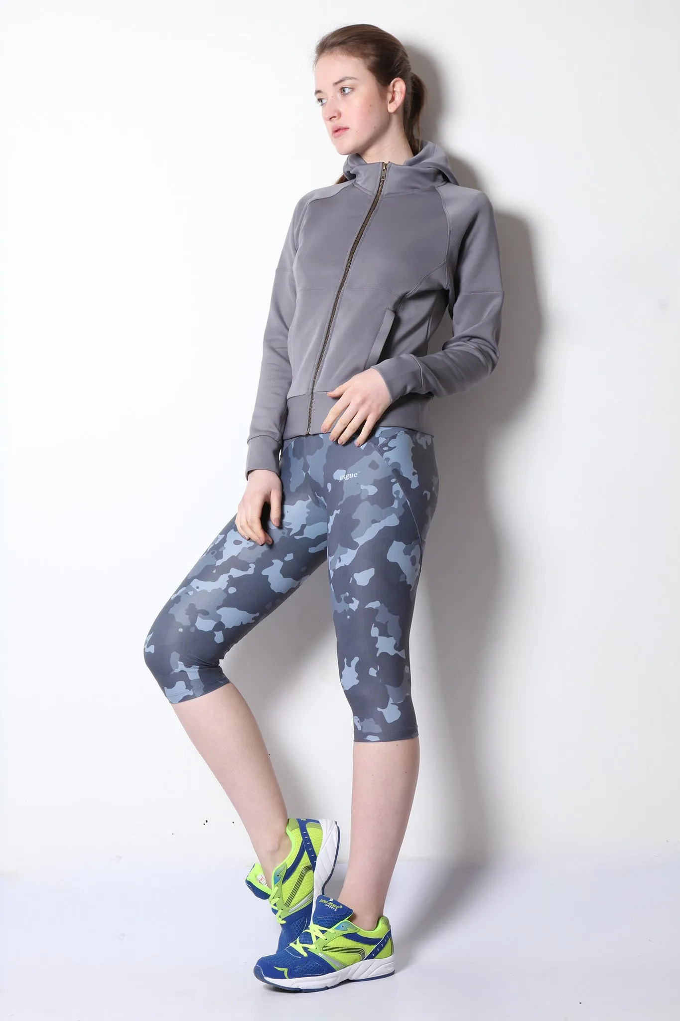 Grey Camouflage Capris