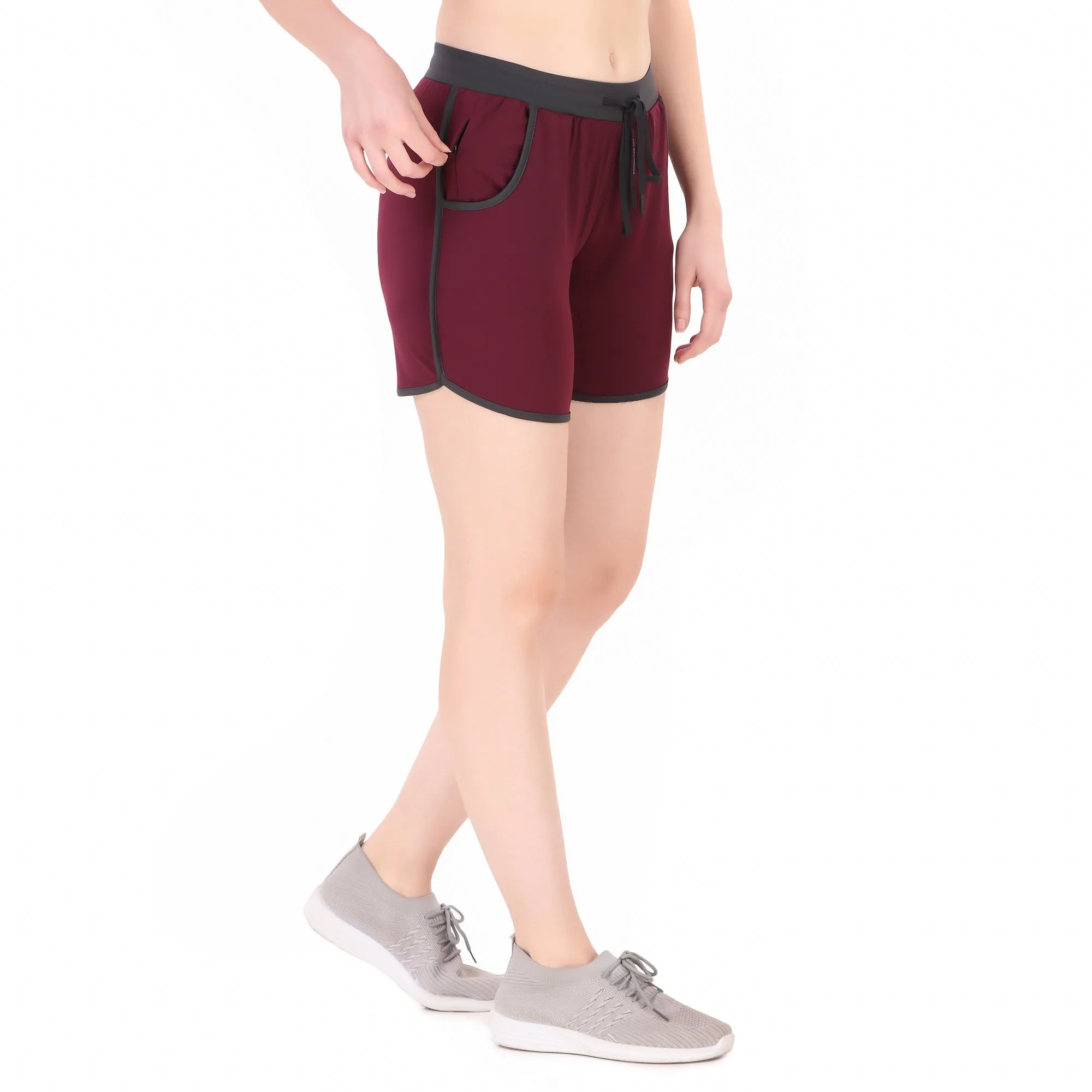 Gym & Running Shorts For Women (Maroon)