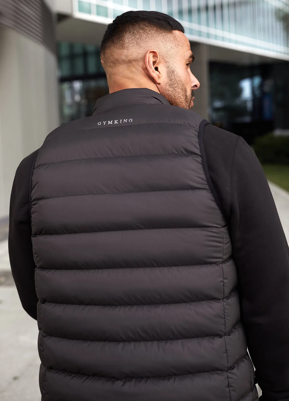 Gym King Reflect Puffer Gilet Black