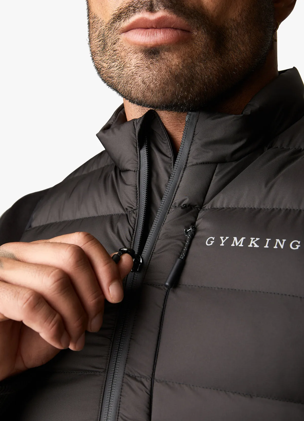 Gym King Reflect Puffer Gilet Black