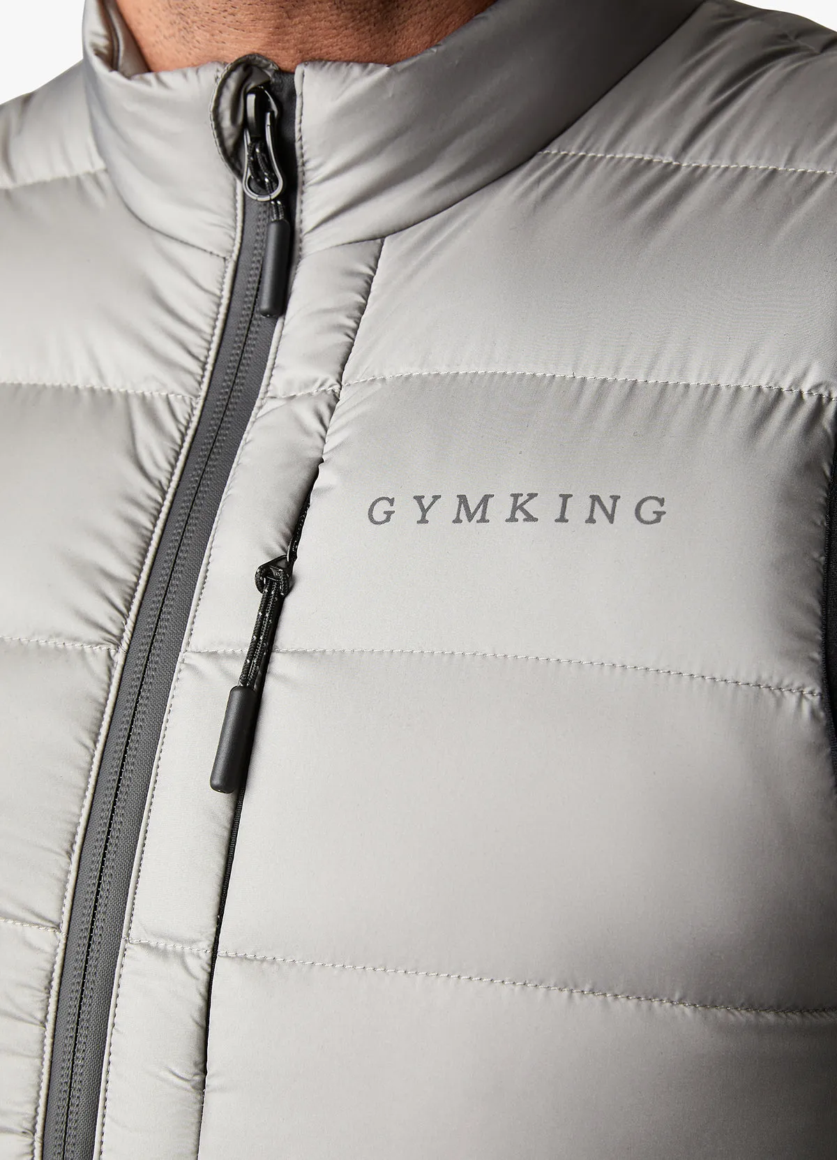 Gym King Reflect Puffer Gilet Dark Grey