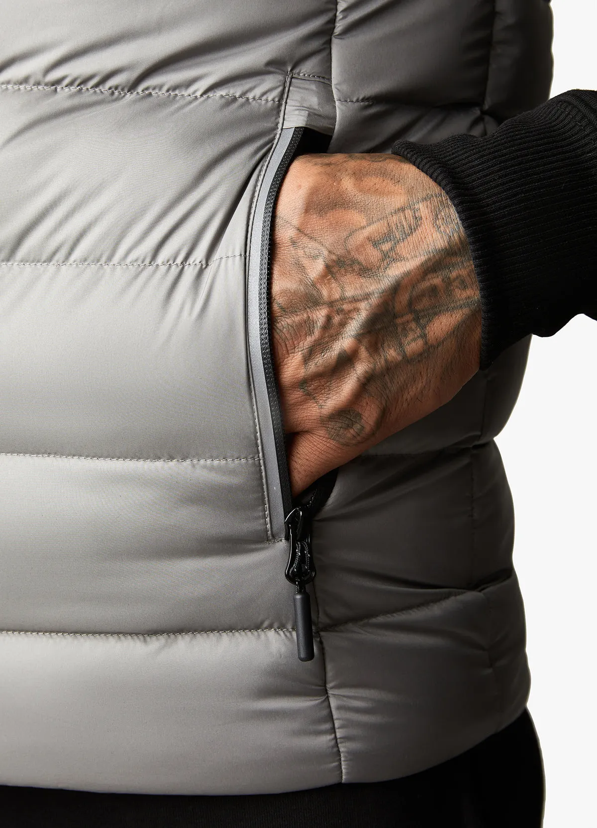 Gym King Reflect Puffer Gilet Dark Grey