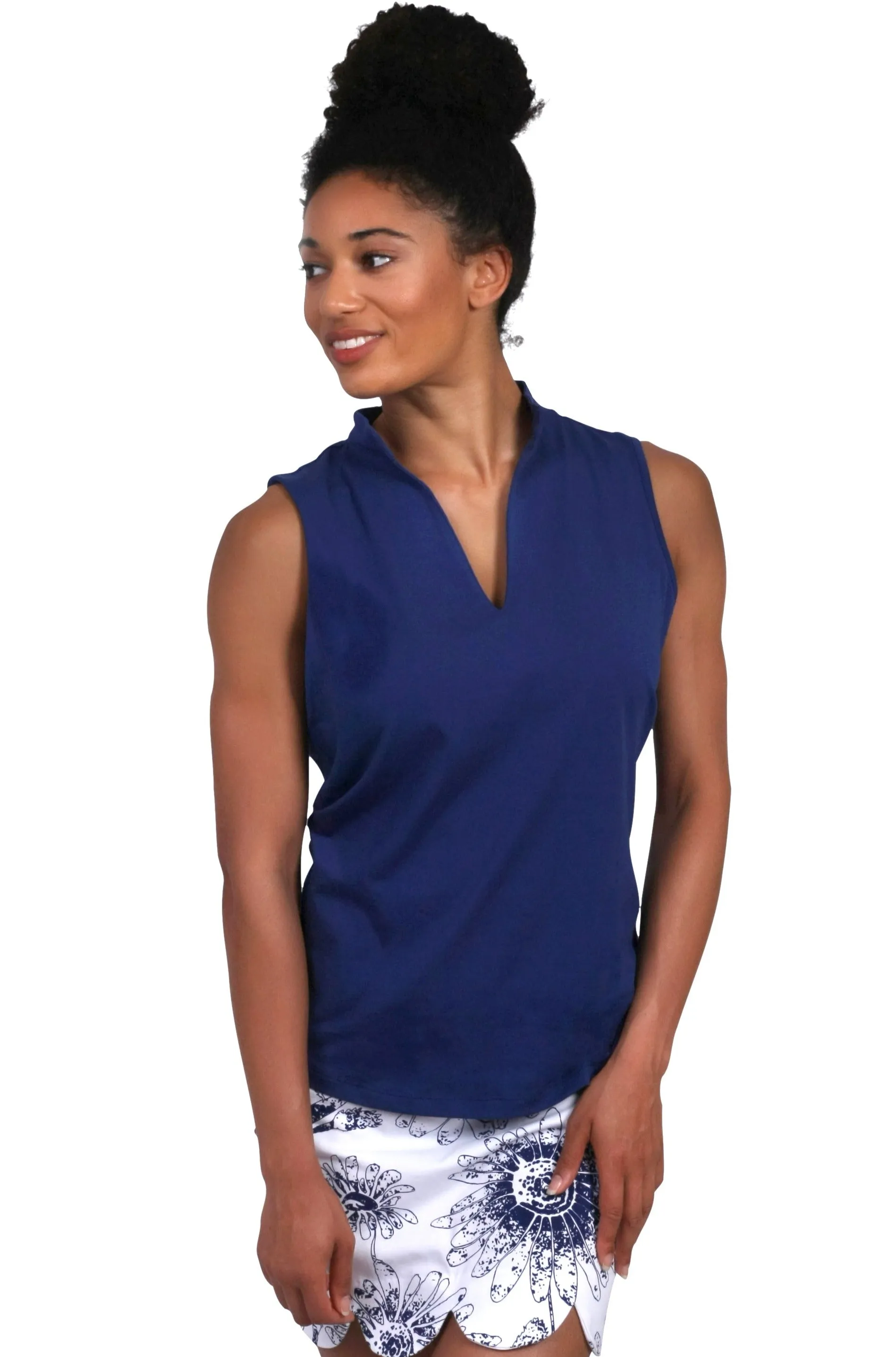 Hadley Sleeveless Top Navy