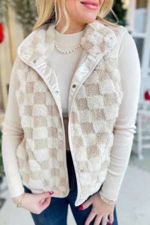 Hanover Checker Sleeveless Sherpa Vest *FINAL SALE*