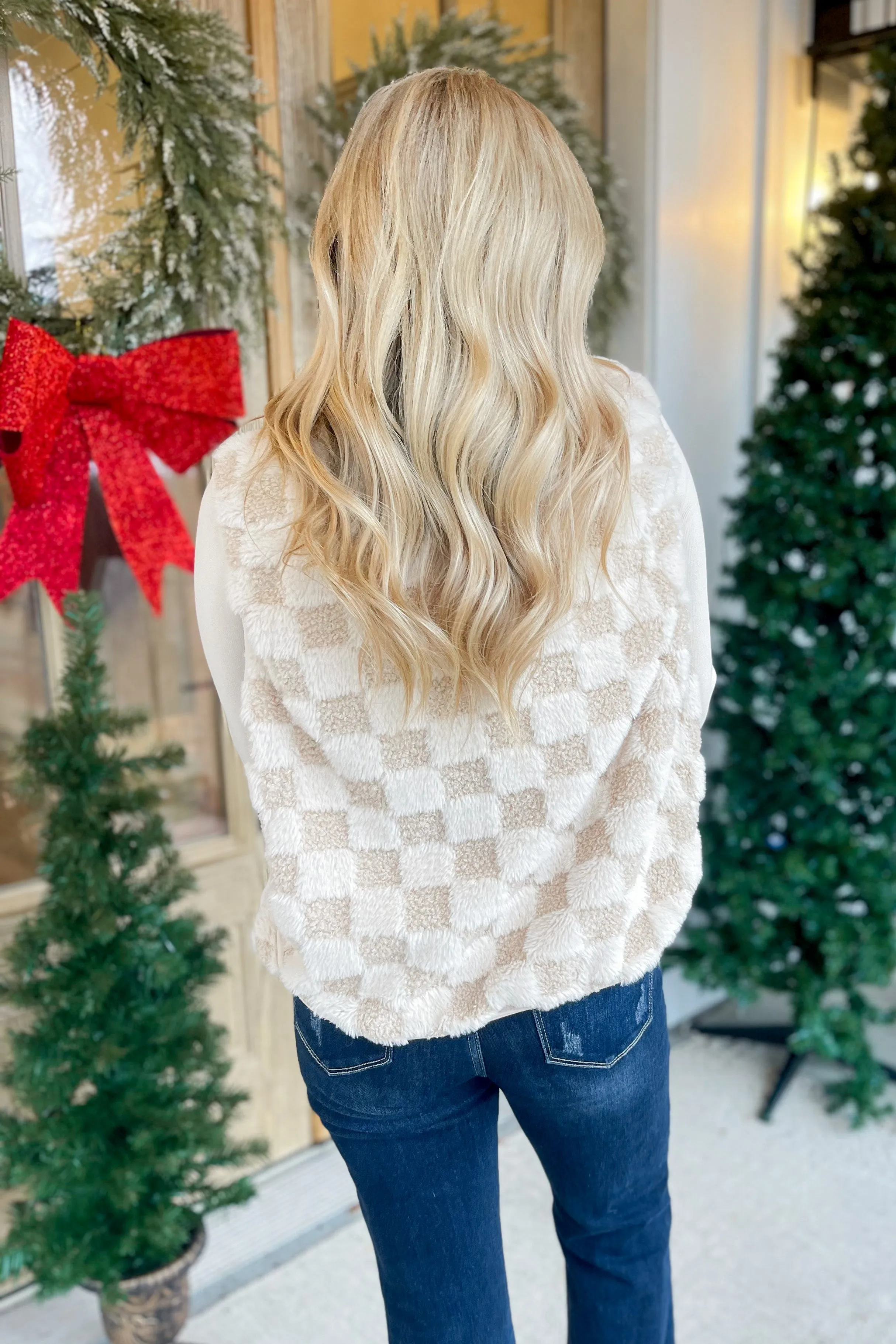 Hanover Checker Sleeveless Sherpa Vest *FINAL SALE*