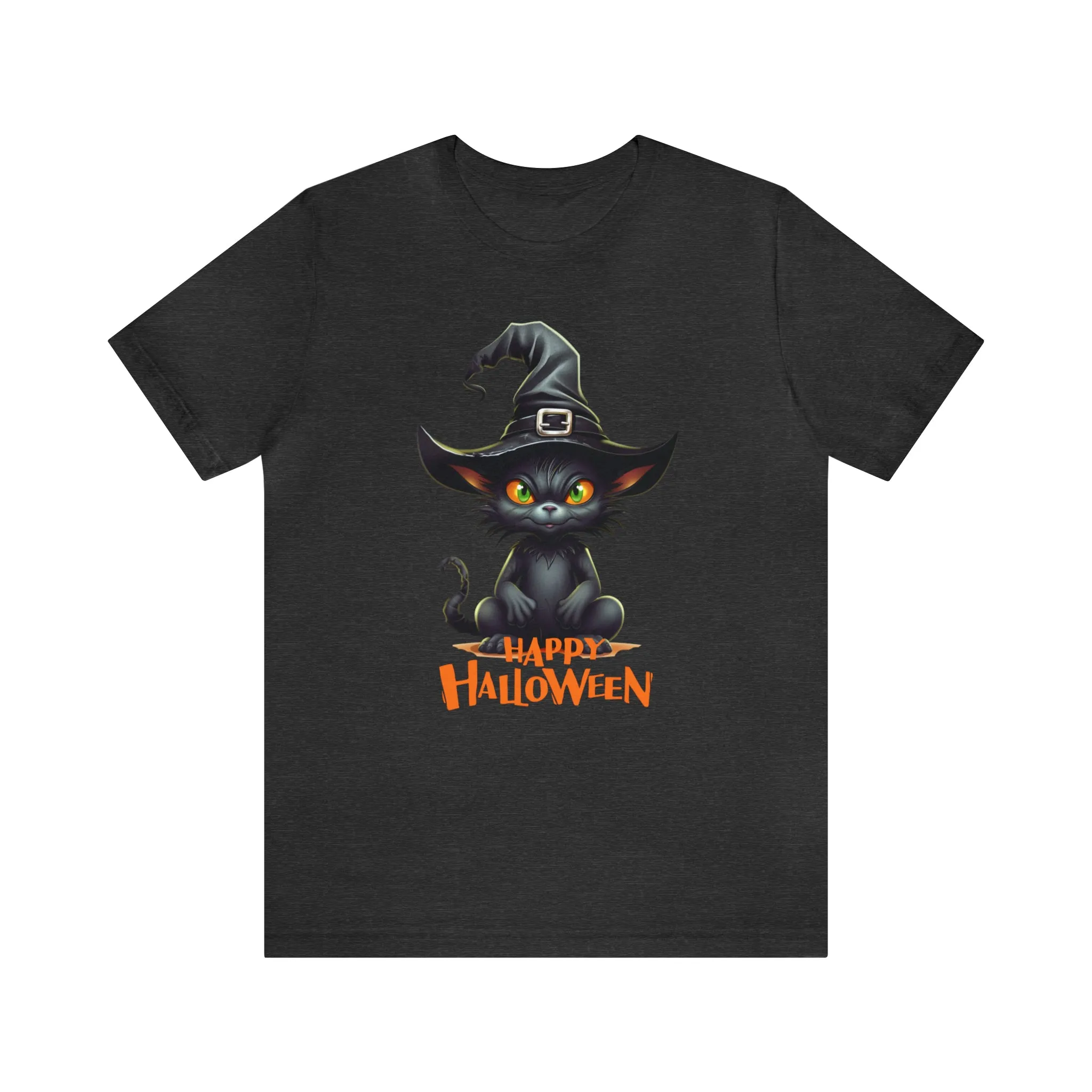 Happy Halloween Witchy Cat T-Shirt | Creepy Witch Cat Tee |  Bella Canvas 3001Unisex | Spooky Short Sleeve Tshirt
