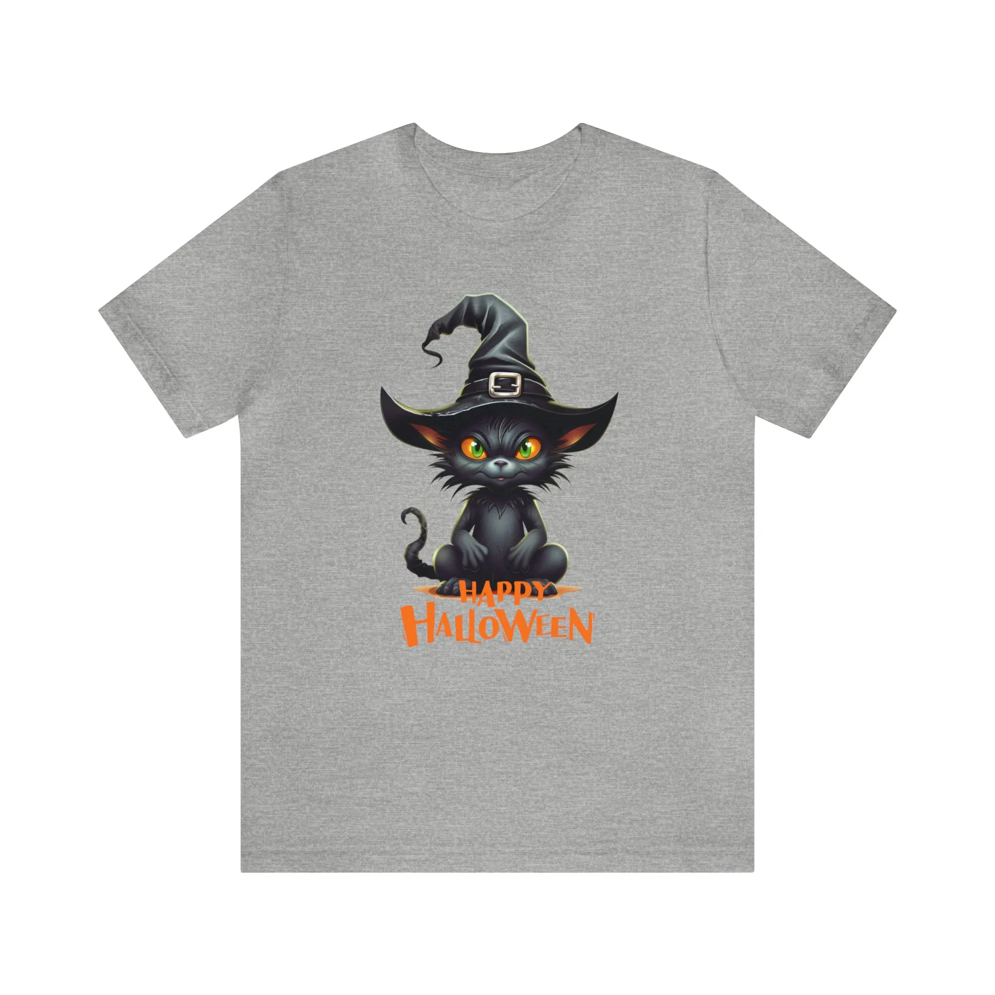 Happy Halloween Witchy Cat T-Shirt | Creepy Witch Cat Tee |  Bella Canvas 3001Unisex | Spooky Short Sleeve Tshirt