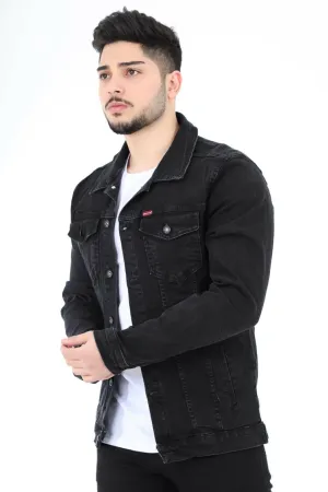 HB Mens Denim Jacket Stretchable Fine Lycra