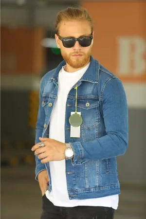 HB Mens Denim Jacket Stretchable Fine Lycra