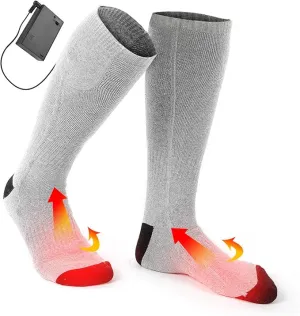 Heated Socks for Men Women, 4-5 Hours -Lasting Heating Thermal Stockings Winter 50℃ Warm Socks for Camping Hiking Fishing Skiing Hunting Foot Warmer, Nice Gift Socks, 4.5v