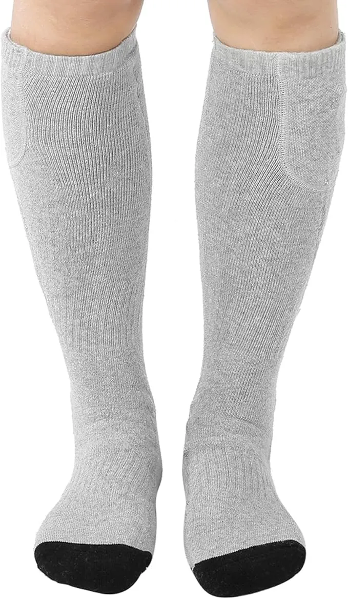 Heated Socks for Men Women, 4-5 Hours -Lasting Heating Thermal Stockings Winter 50℃ Warm Socks for Camping Hiking Fishing Skiing Hunting Foot Warmer, Nice Gift Socks, 4.5v