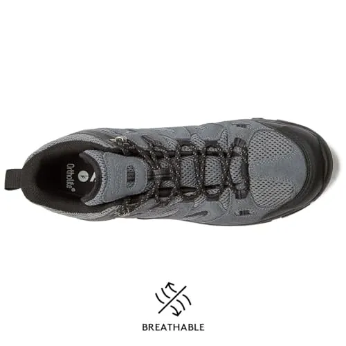 HI-TEC Ravus WP Mid Waterproof Hiking Boots for Men, Lightweight Breathable Outdoor Trekking Shoes - Dark Grey, 12 Medium